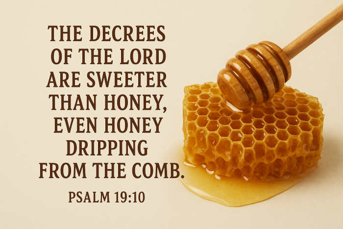 golden honey on table, illustrating biblical symbolism and modern wellness
