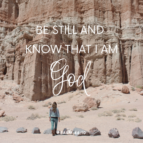 inspirational psalm 4610 quote be still and know that i am god on a peaceful calming background